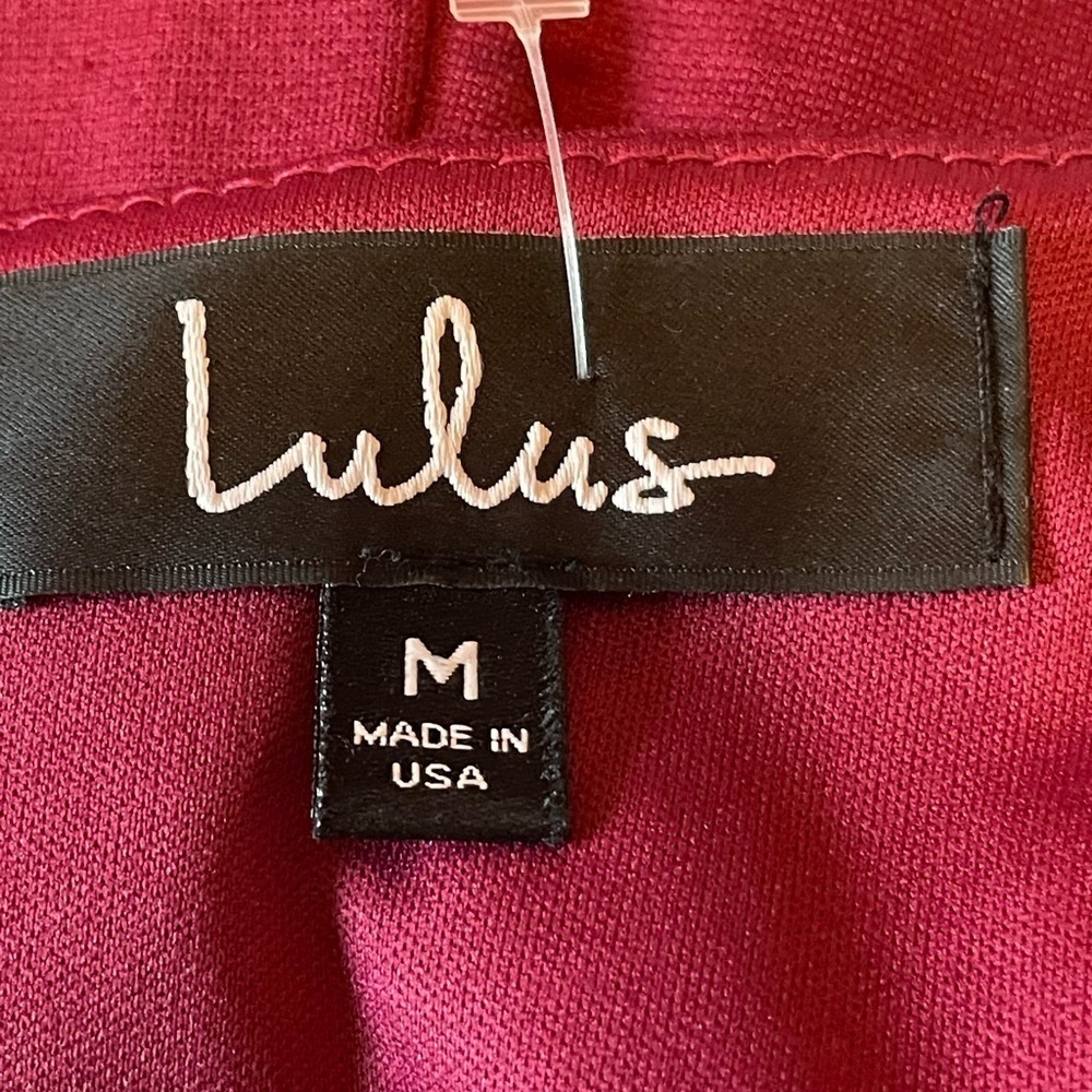 Lulu’s All She Wants burgundy off shoulder dress - Picture 4 of 6